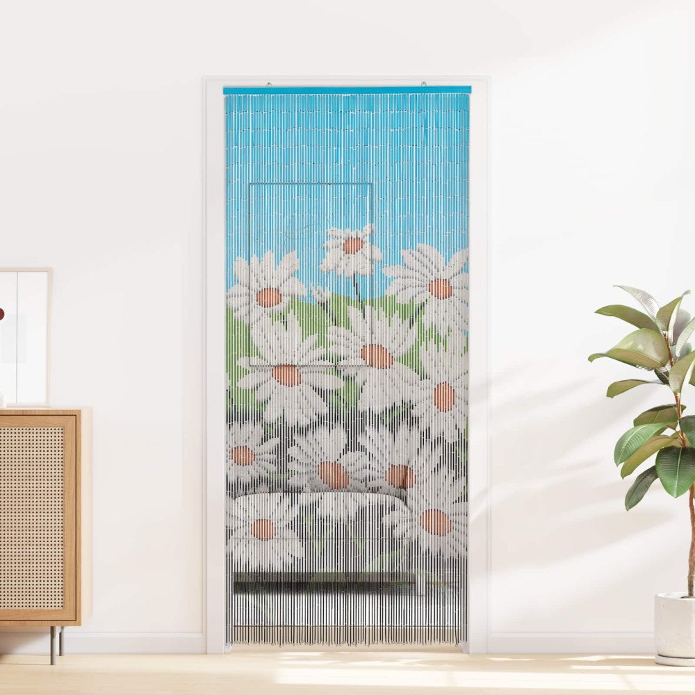 vidaXL Insektsdörrgardin flerfärgad 200 x 90 cm Bambu