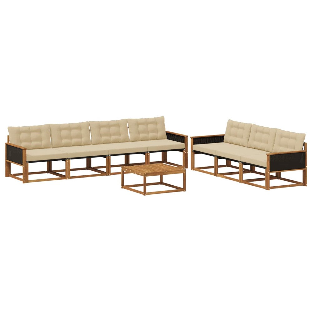 vidaXL Utomhussoffset 8 st Naturlig och Beige