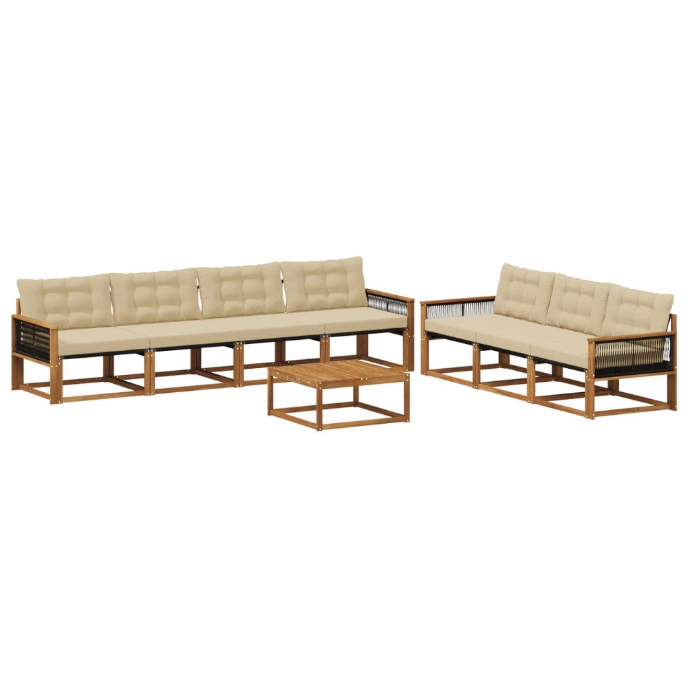 vidaXL Utomhussoffset 8 st Naturlig och Beige
