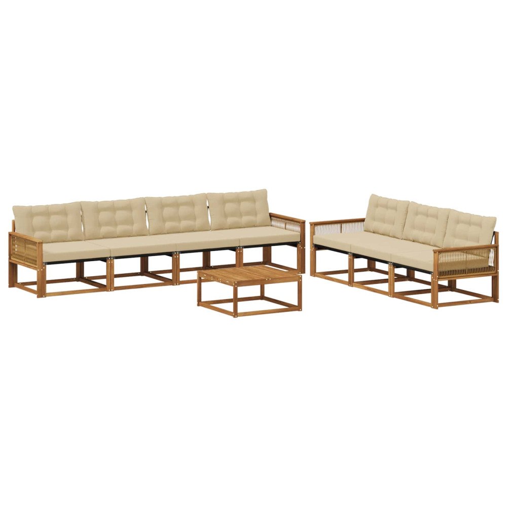 vidaXL Utomhussoffset 8 st Naturlig och Beige