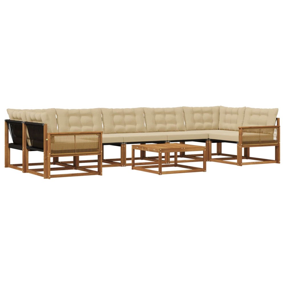 vidaXL Utomhussoffset 8 st Naturlig och Beige