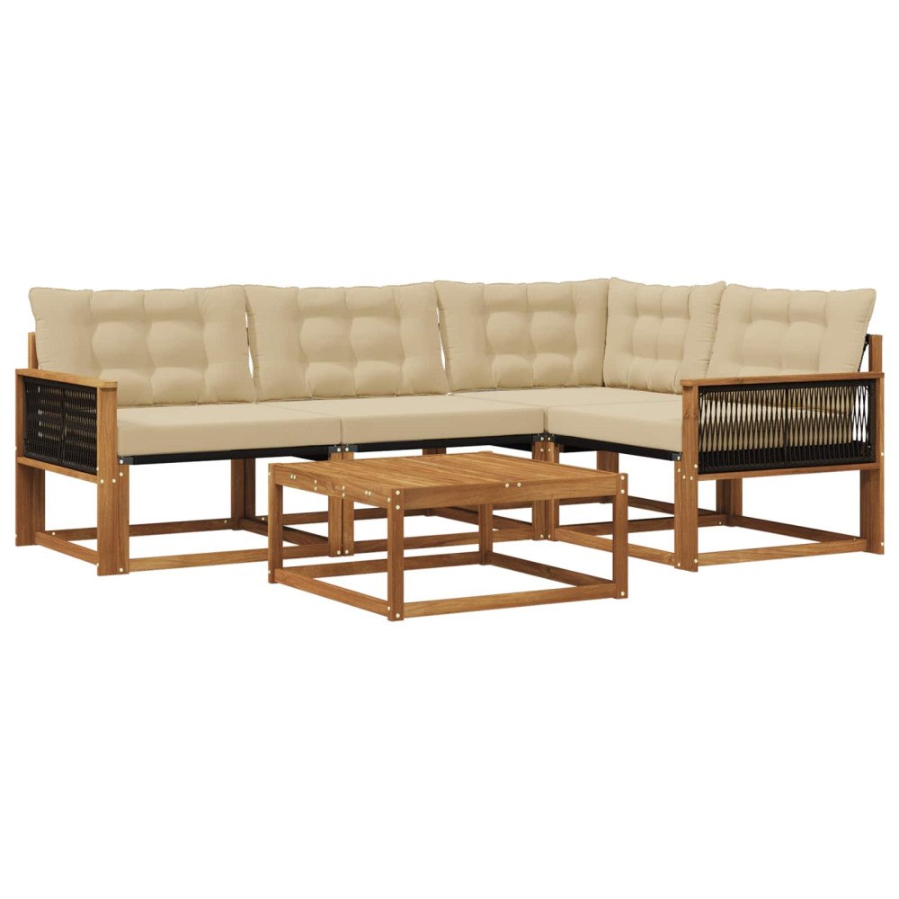 vidaXL Utomhussoffset 5 st Naturlig och Beige