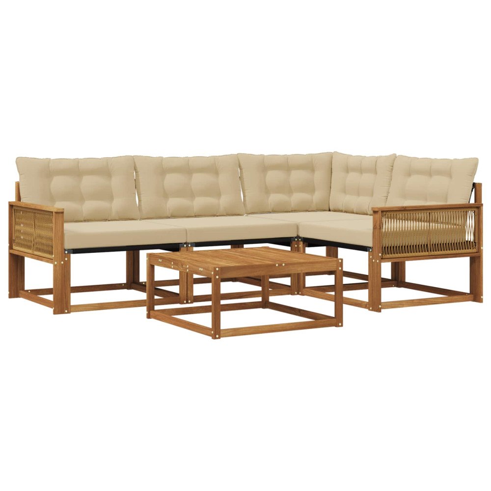 vidaXL Utomhussoffset 5 st Naturlig och Beige