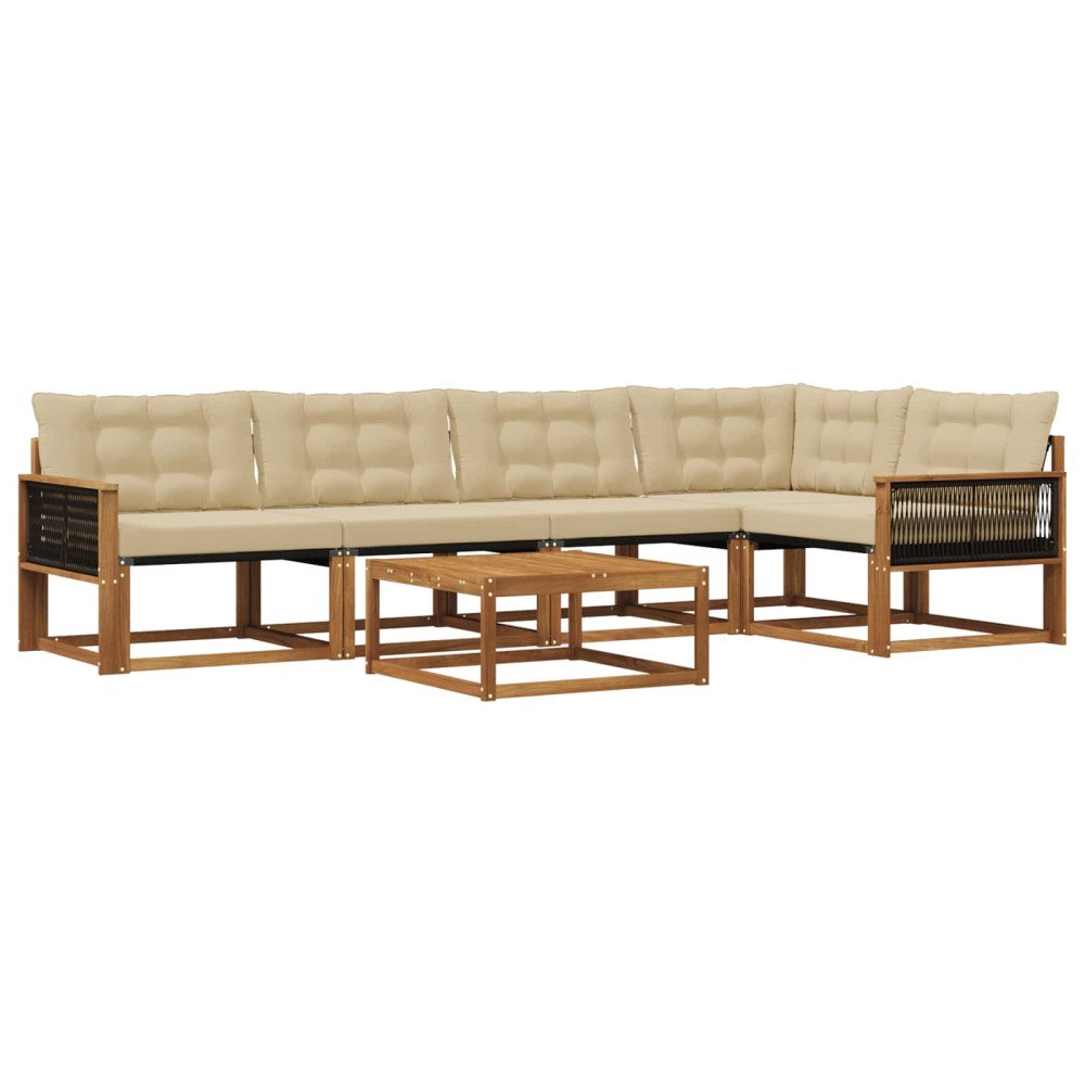 vidaXL Utomhussoffset 6 st Naturlig och Beige
