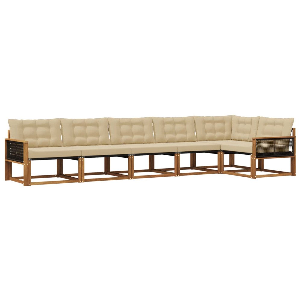 vidaXL Utomhussoffset 6 st Naturlig och Beige