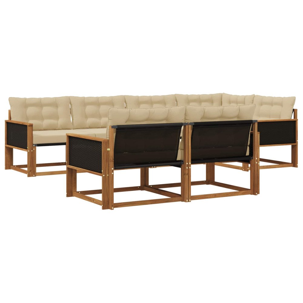 vidaXL Utomhussoffset 7 st Naturlig och Beige