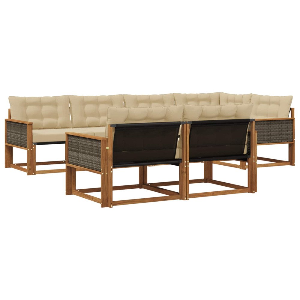 vidaXL Utomhussoffset 7 st Naturlig och Beige