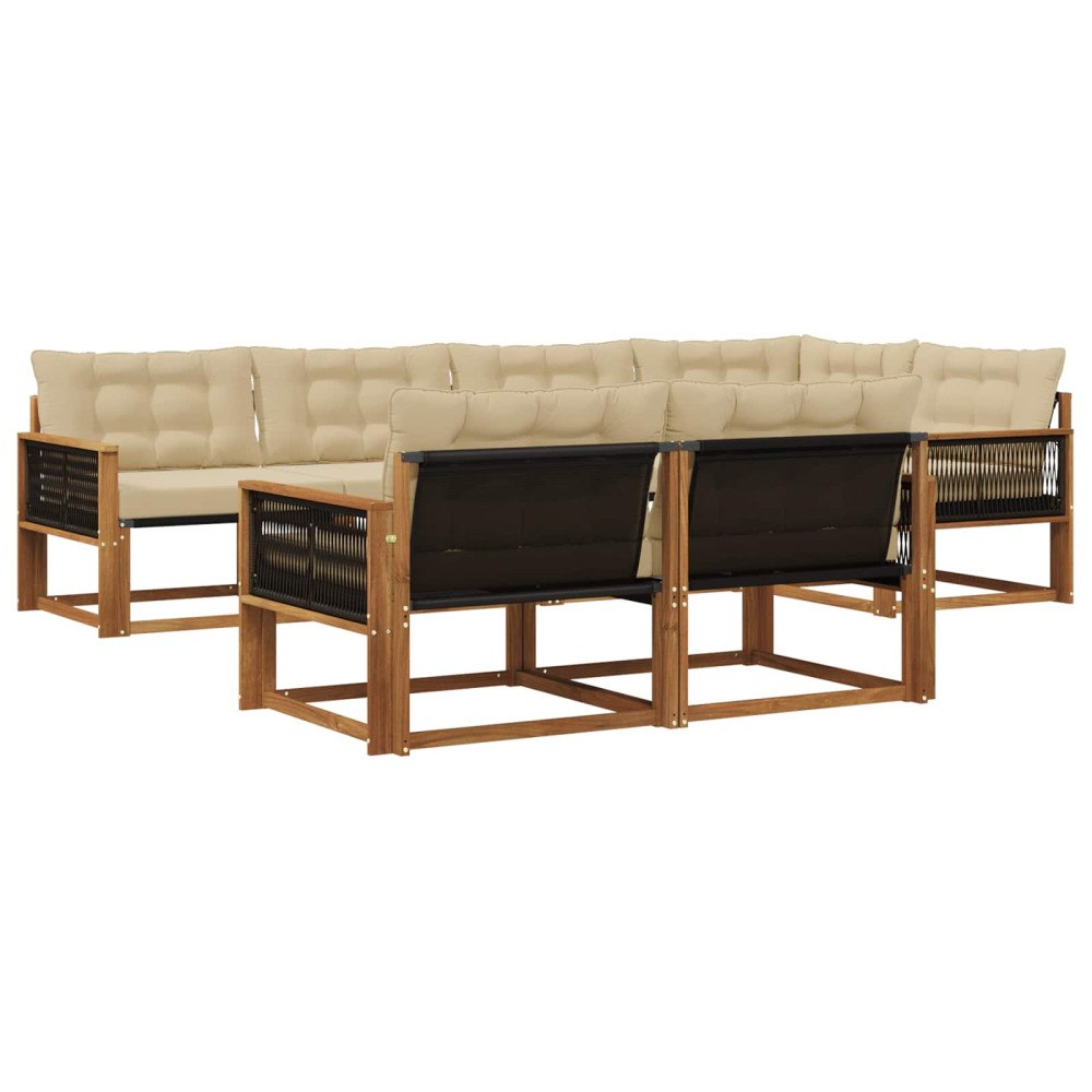 vidaXL Utomhussoffset 7 st Naturlig och Beige