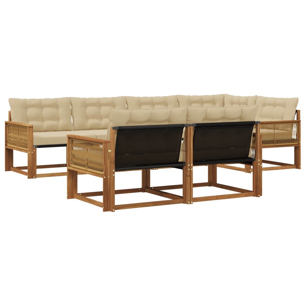 vidaXL Utomhussoffset 7 st Naturlig och Beige