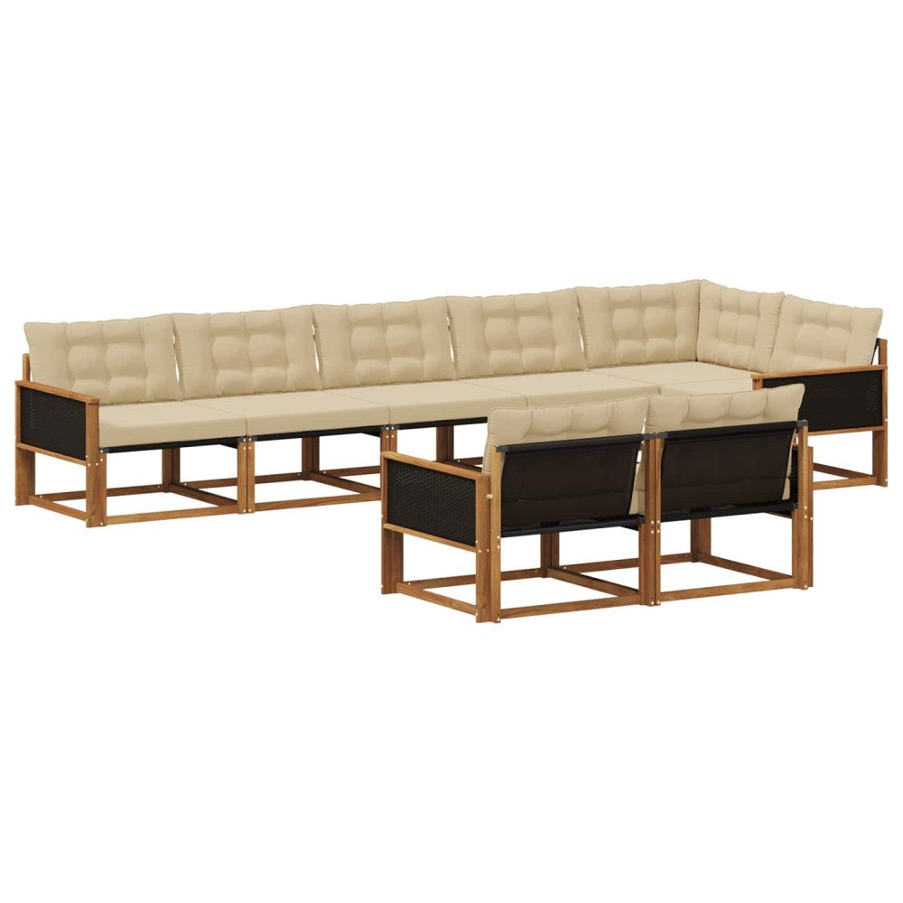 vidaXL Utomhussoffset 8 st Naturlig och Beige