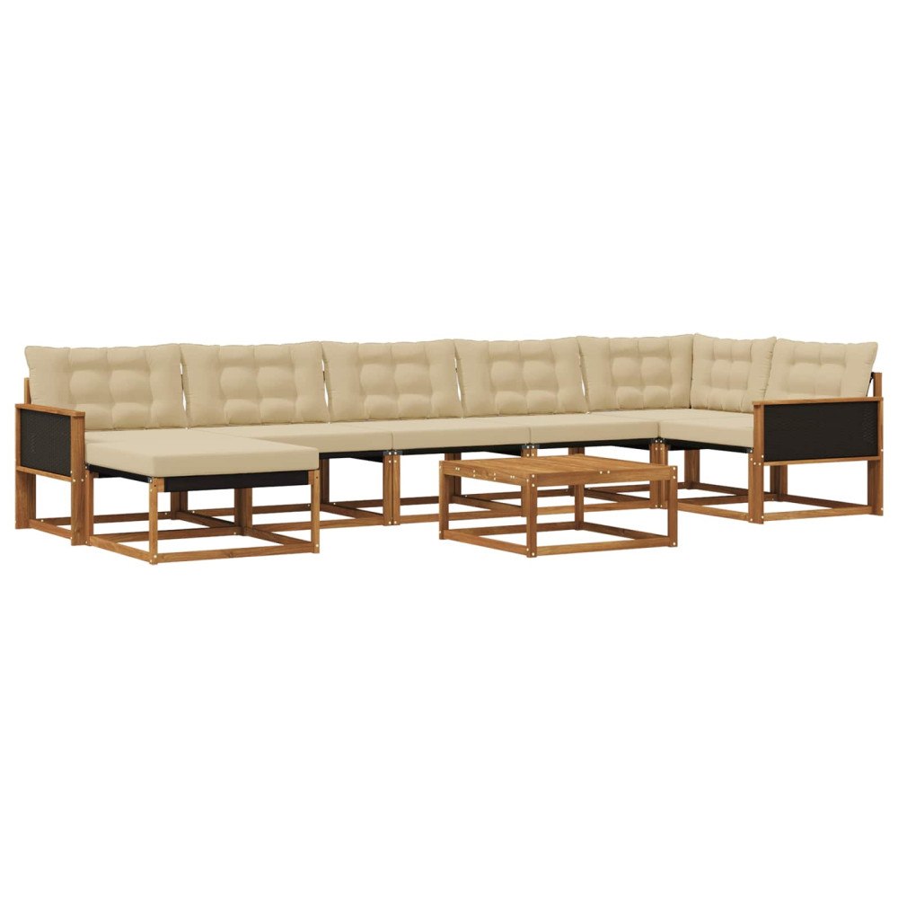 vidaXL Utomhussoffset 8 st Naturlig och Beige Polyester