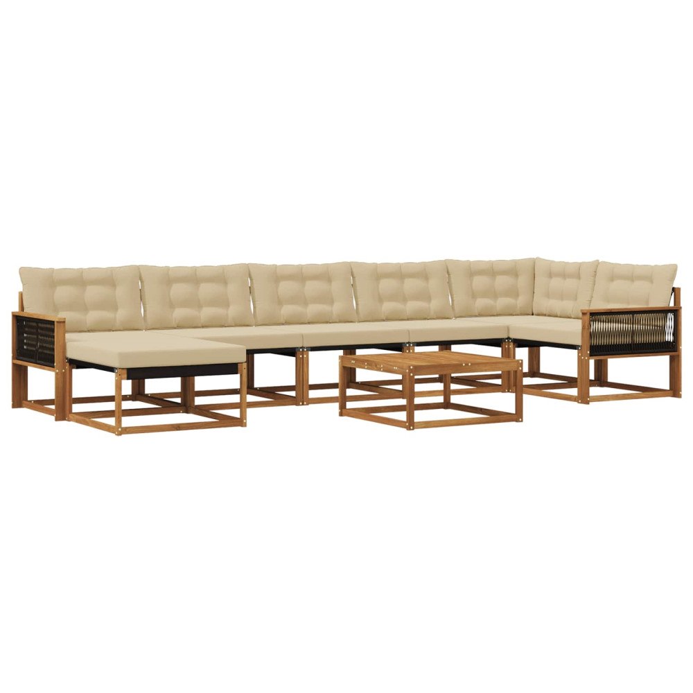 vidaXL Utomhussoffset 8 st Naturlig och Beige Polyester