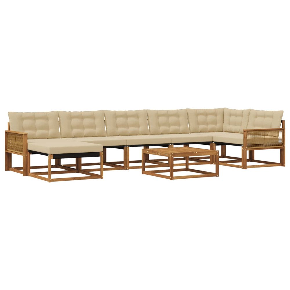 vidaXL Utomhussoffset 8 st Naturlig och Beige Polyester