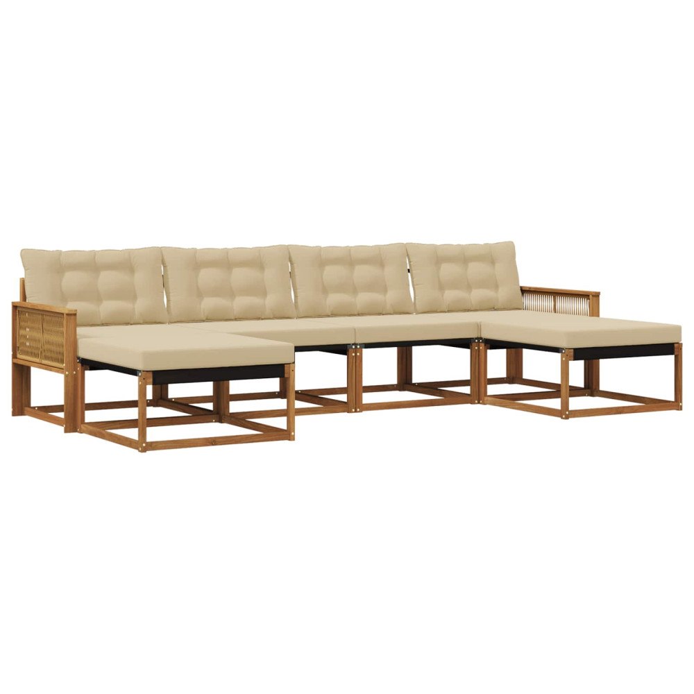 vidaXL Utomhussoffset 6 st Naturlig och Beige