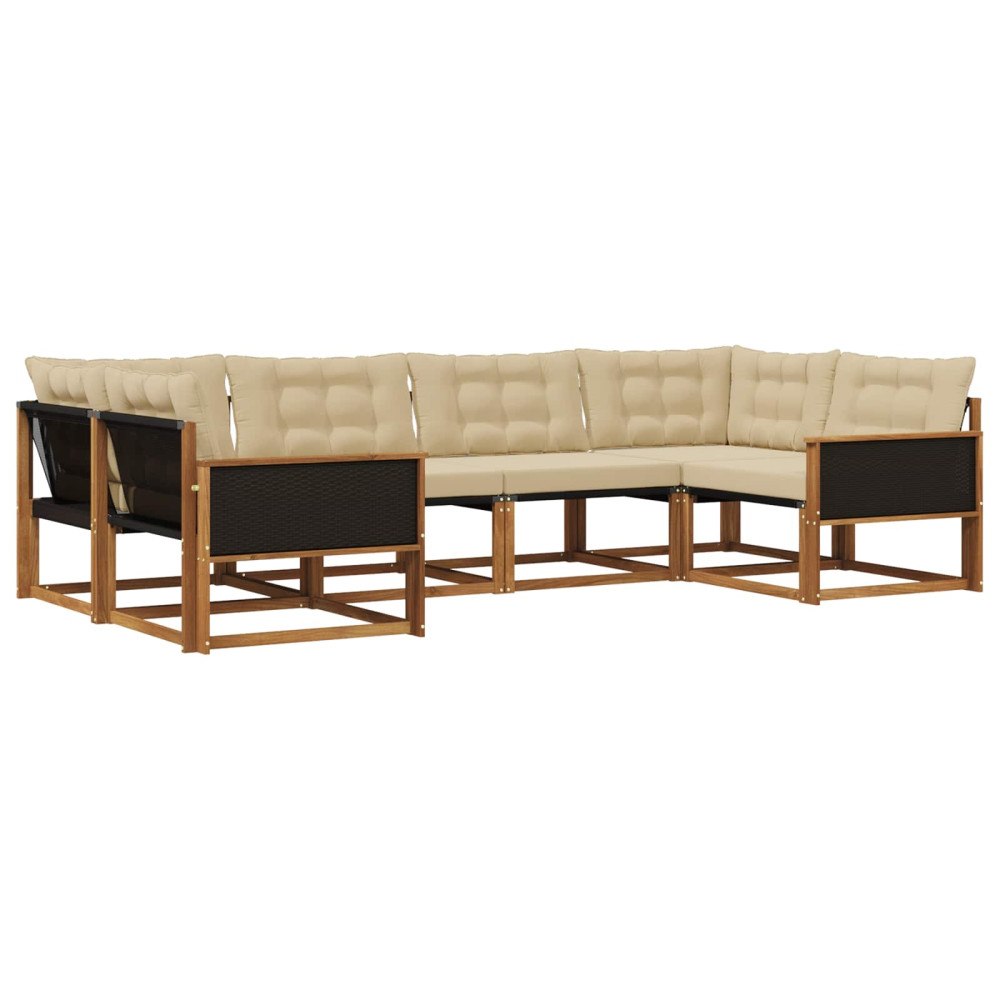 vidaXL Utomhussoffset 6 st Naturlig och Beige