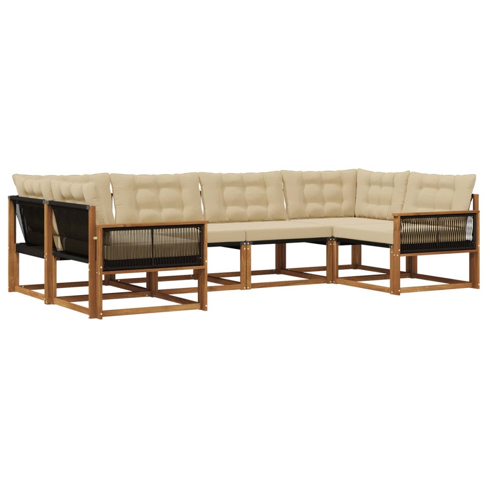 vidaXL Utomhussoffset 6 st Naturlig och Beige