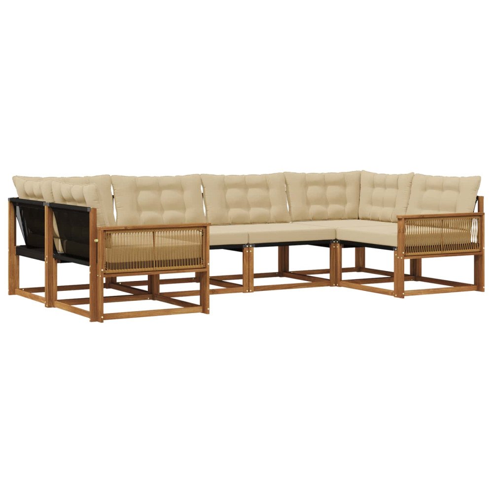 vidaXL Utomhussoffset 6 st Naturlig och Beige