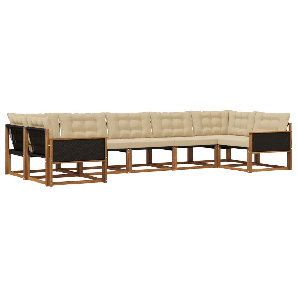 vidaXL Utomhussoffset 7 st Naturlig och Beige