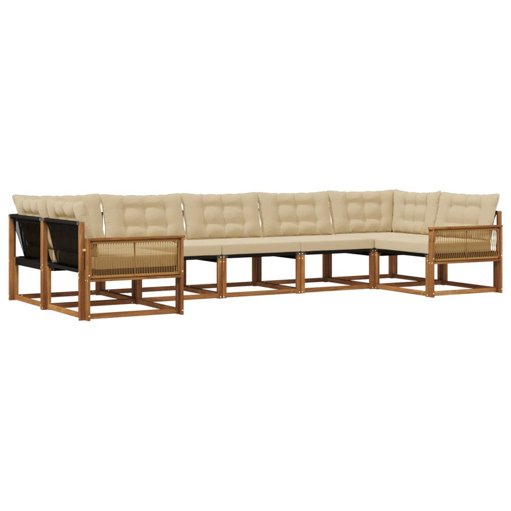 vidaXL Utomhussoffset 7 st Naturlig och Beige