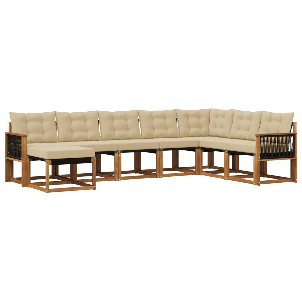 vidaXL Utomhussoffset 8 st Naturlig och Beige