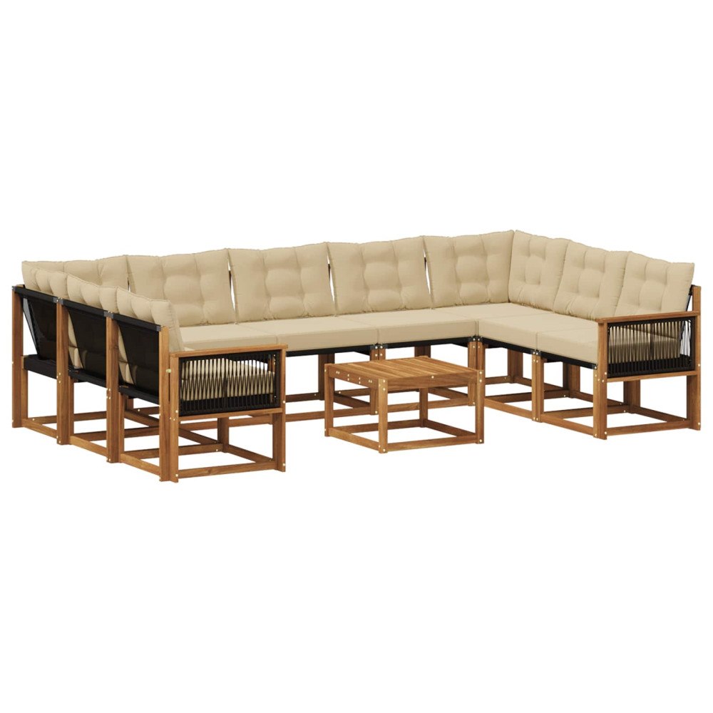 vidaXL Utomhussoffset 10 st Naturlig och Beige