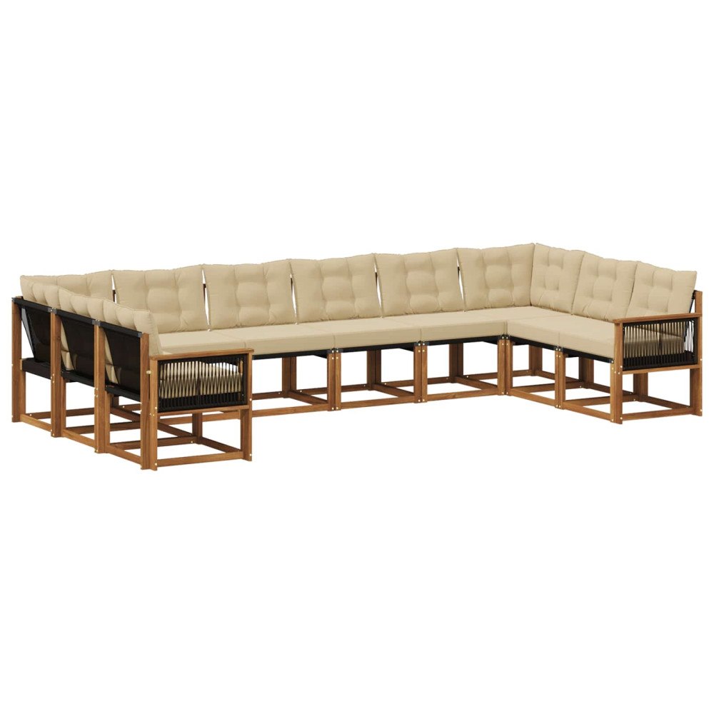 vidaXL Utomhussoffset 10 st Naturlig och Beige