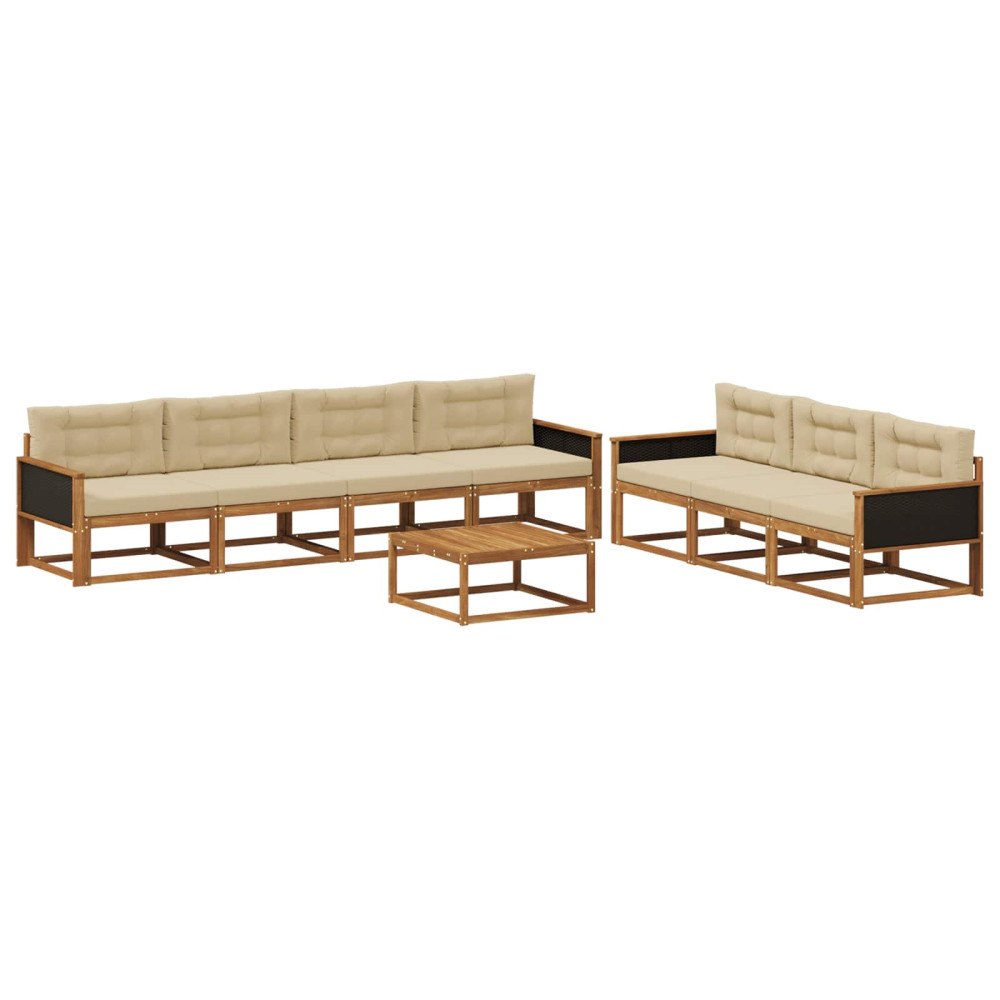 vidaXL Utomhussoffset 8 st Naturlig och Beige