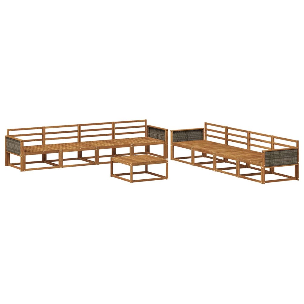 vidaXL Utomhussoffset 9 pcs Naturlig Massivt Akaciaträ