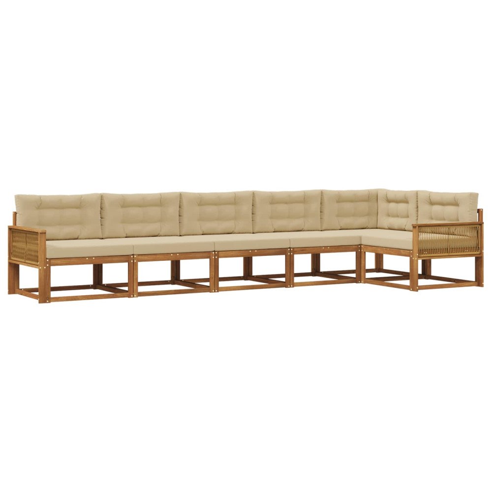 vidaXL Utomhussoffset 6 st Naturlig och Beige