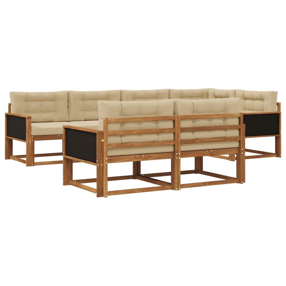 vidaXL Utomhussoffset 8 st Naturlig och Beige