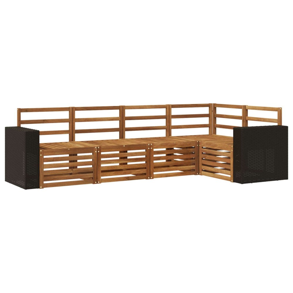 vidaXL Utomhussoffset 5 st Naturlig Polyester