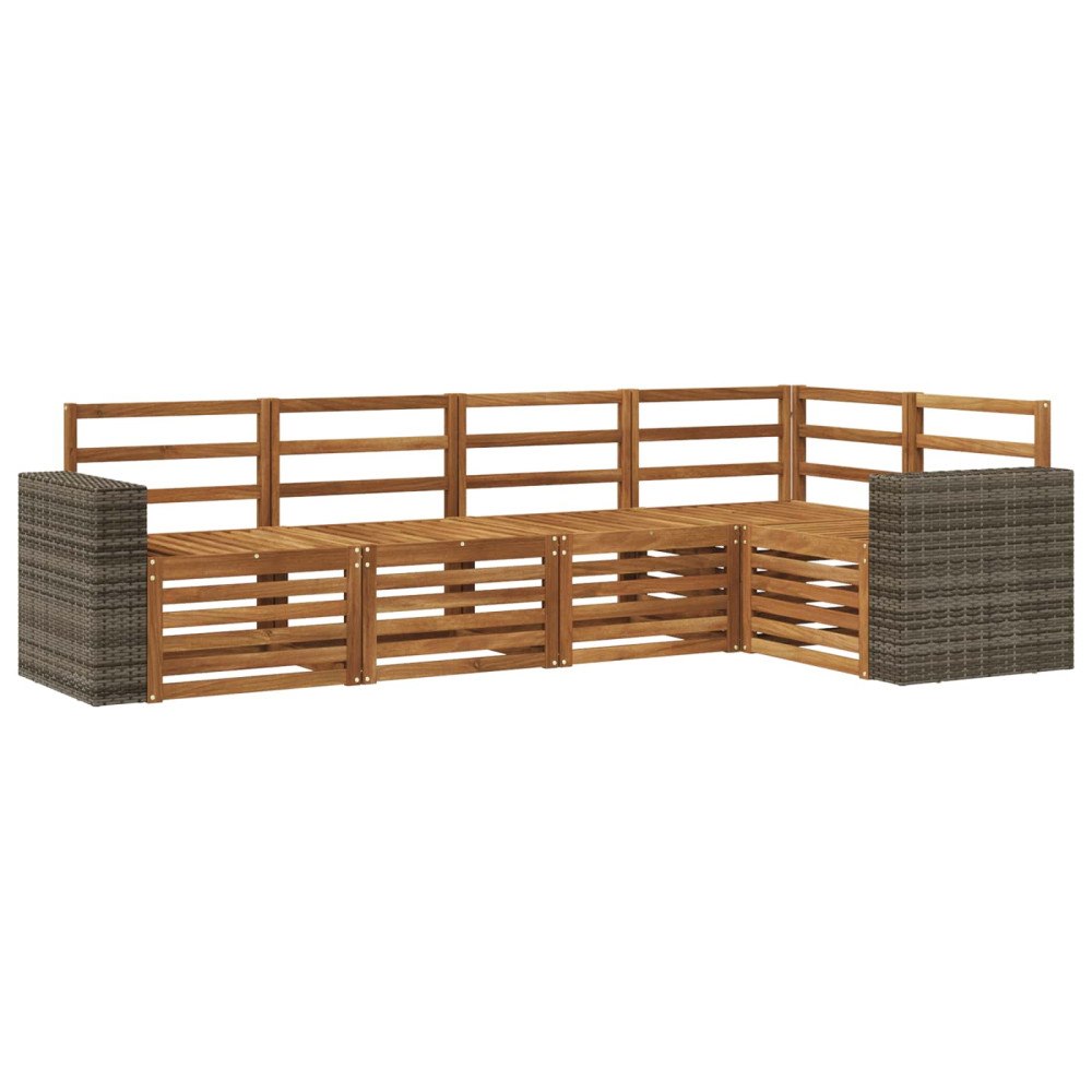 vidaXL Utomhussoffset 5 st Naturlig Polyester