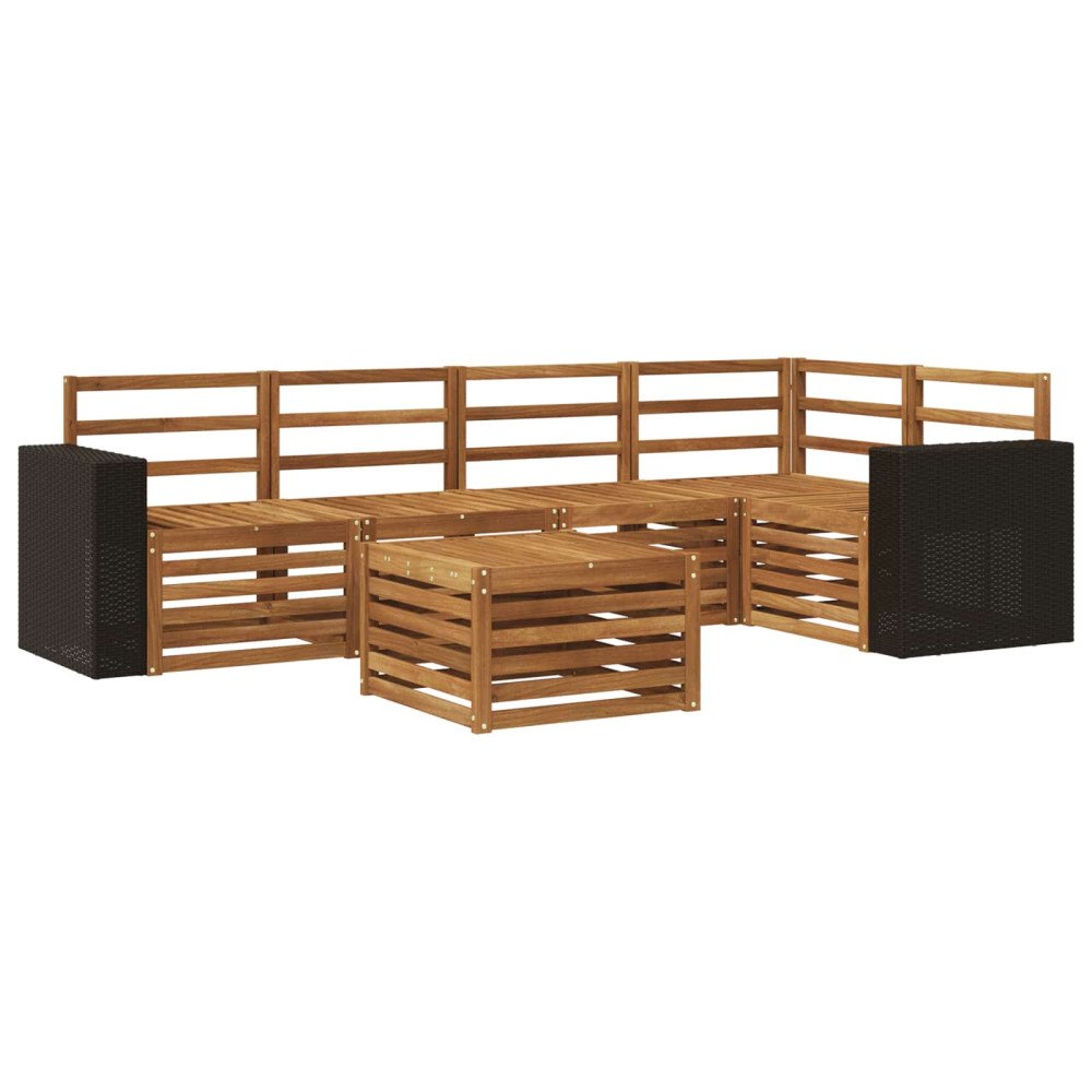 vidaXL Utomhussoffset 6 st Naturlig Polyester