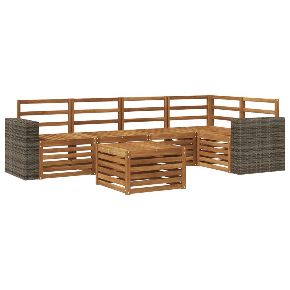 vidaXL Utomhussoffset 6 st Naturlig Polyester