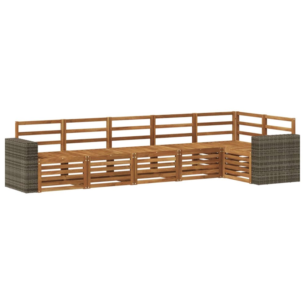 vidaXL Utomhussoffset 6 st Naturlig Polyester