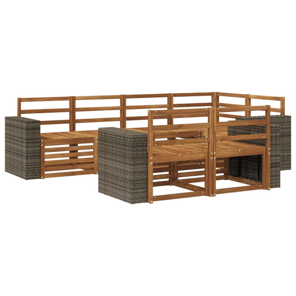 vidaXL Utomhussoffset 7 st Naturlig Polyester