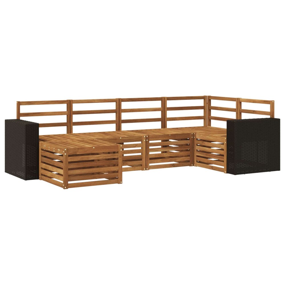 vidaXL Utomhussoffset 6 st Naturlig Polyester