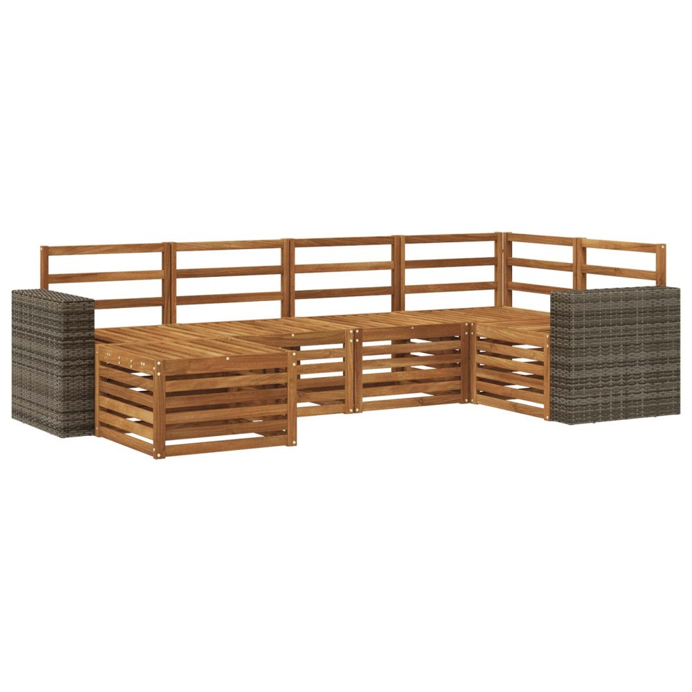 vidaXL Utomhussoffset 6 st Naturlig Polyester