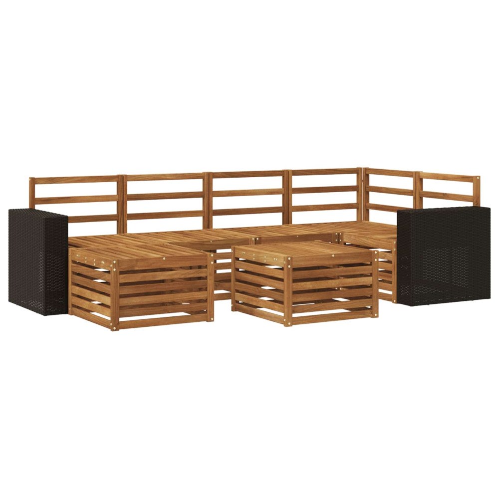 vidaXL Utomhussoffset 7 st Naturlig Polyester