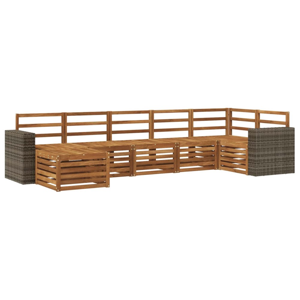 vidaXL Utomhussoffset 7 st Naturlig