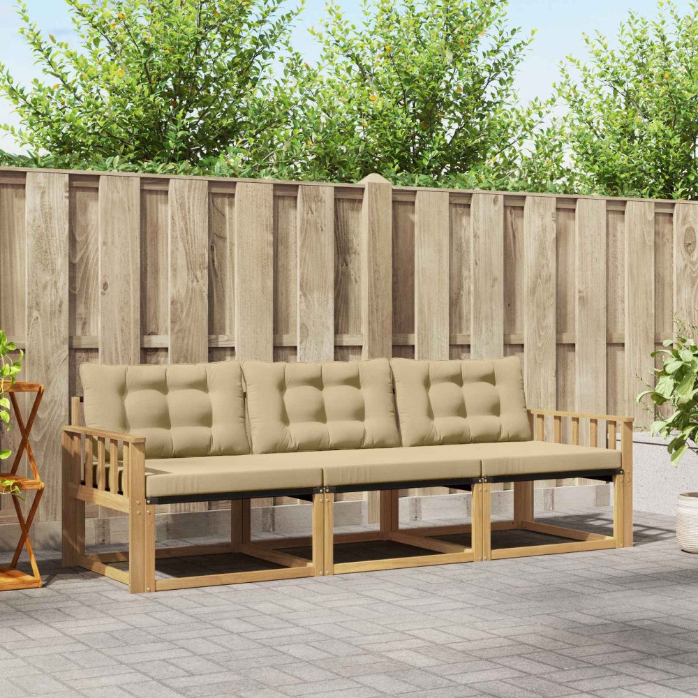 vidaXL Utomhussoffset 3 st Vit och Beige