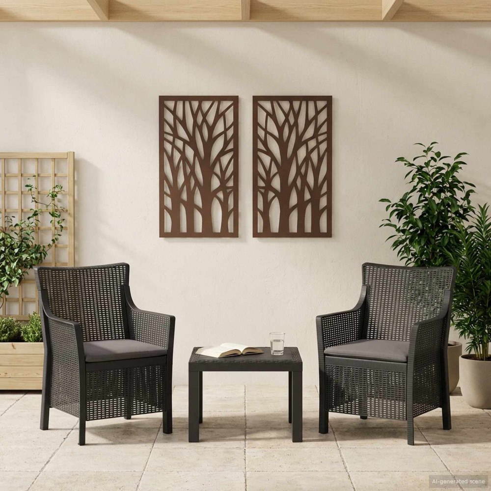 vidaXL Lounge-set med kudde 3 pcs Antracit PP