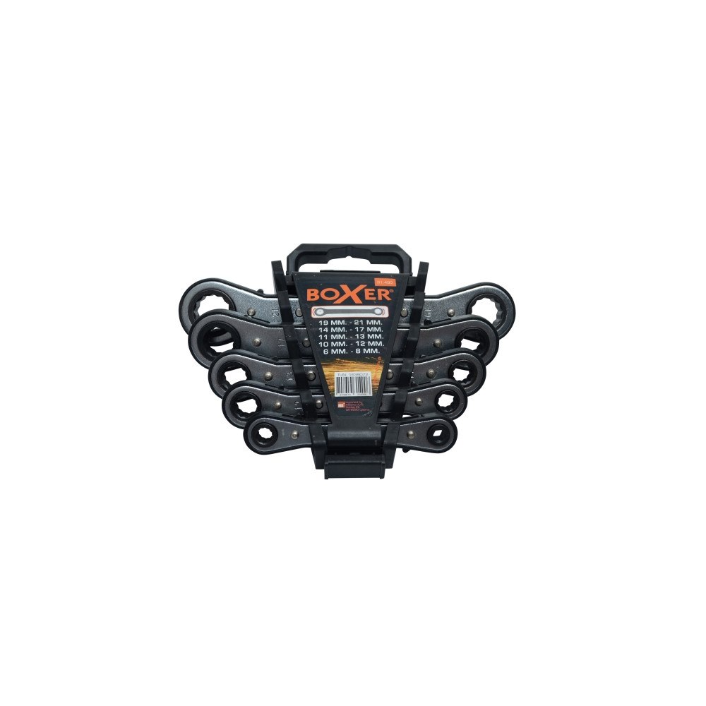 Boxer BOXER ring-/gaffelnyckelsats med spärrskaft