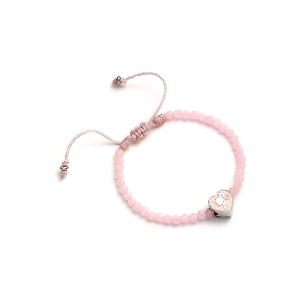 THE CARAT SHOP Barbie Pink Bead Friendship Bracelet with Heart Shaped Bead