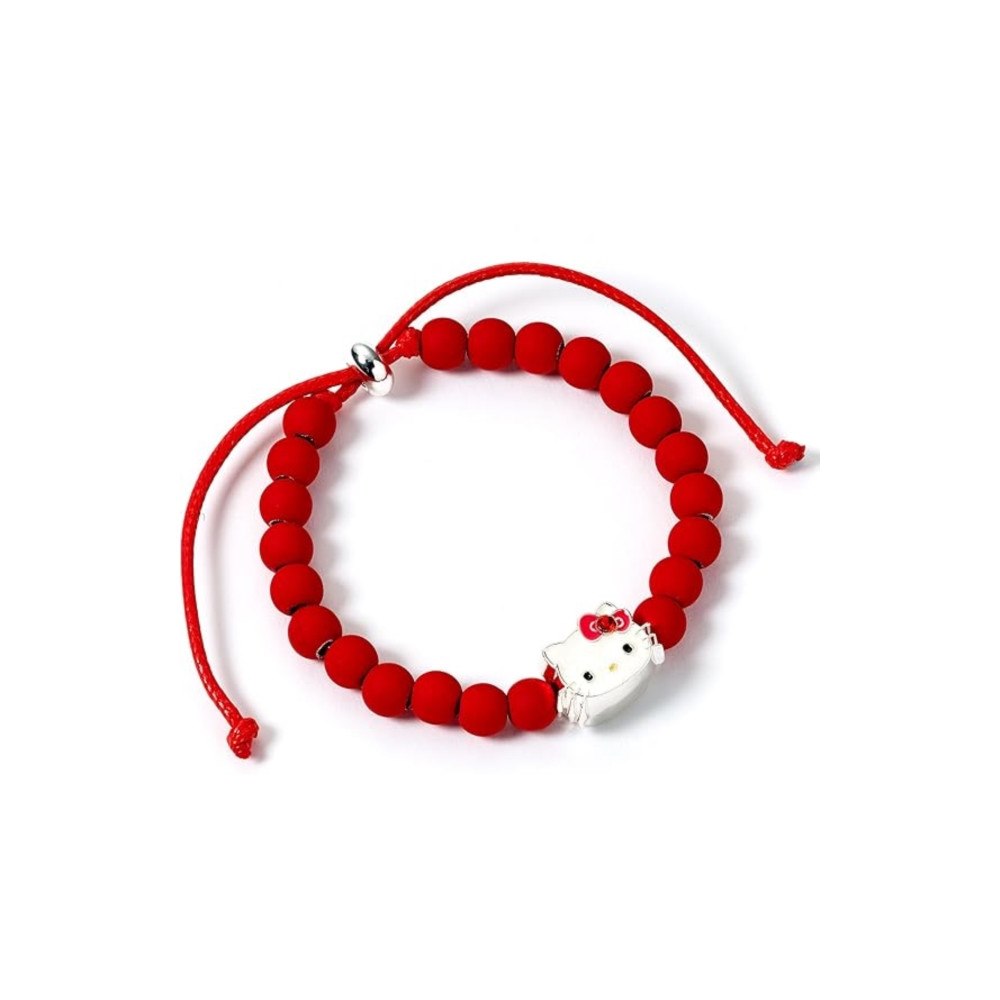 THE CARAT SHOP Hello Kitty Red Bead Bracelet with Hello Kitty Charm
