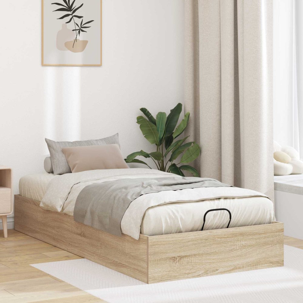 vidaXL Ottoman Sängram Sonoma-ek 203 x 80,5 x 25 cm Konstruerat trä