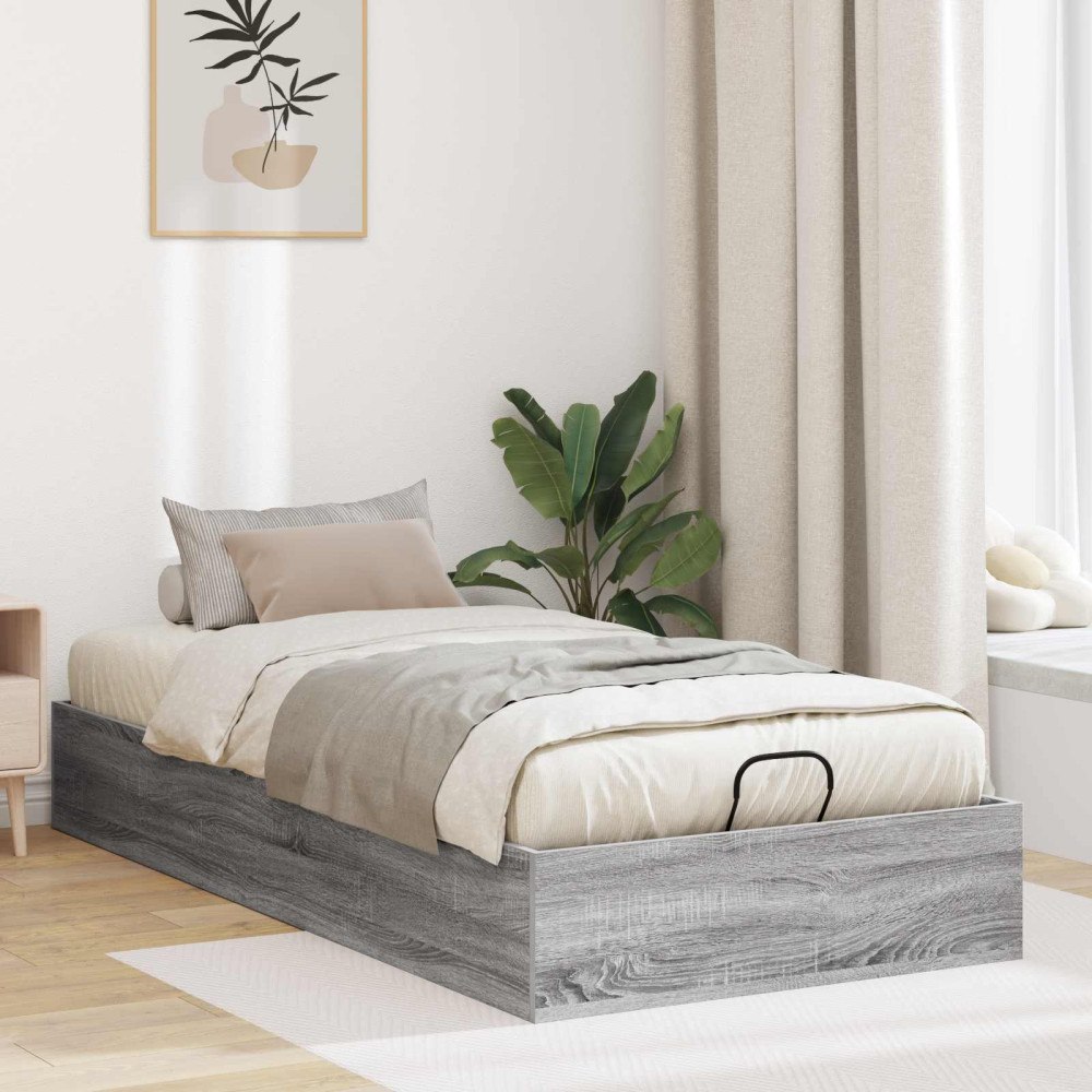 vidaXL Ottoman Sängram Grå Sonoma 193 x 75,5 x 25 cm Konstruerat trä