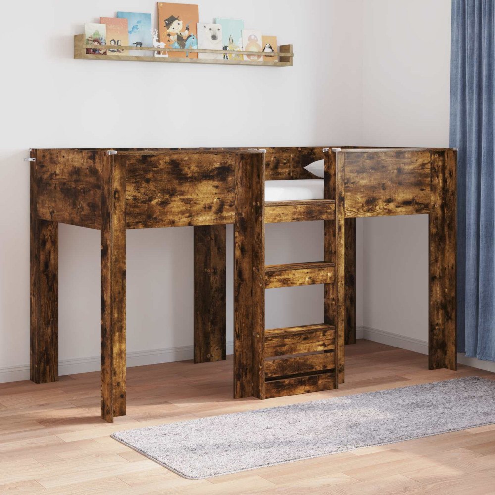 vidaXL Köksbädd för barn Rökt ek 75 x 190 cm Konstruerat trä