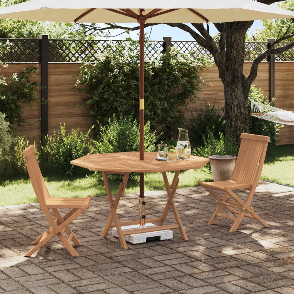 vidaXL Trädgårds Bistro Set 3 pcs Brun Massivt teakträ