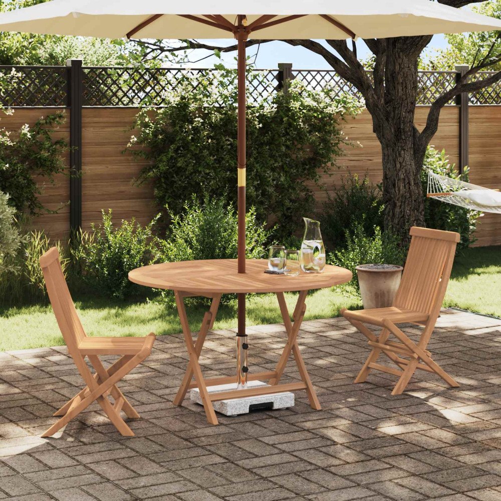 vidaXL Trädgårds Bistro Set 3 pcs Naturfärg Massivt teakträ